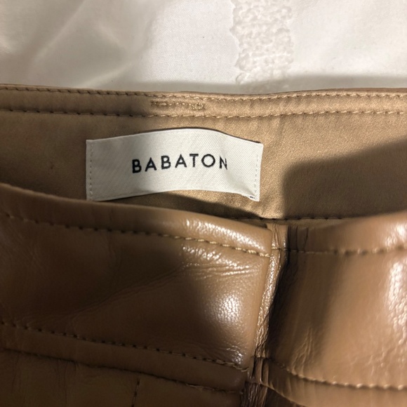 Babaton Command Cropped Vegan Leather Pants — Camel (Size 0, NWT) - Picture 3 of 5